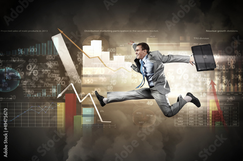 Photo: Image of running businessman Image of running businessman