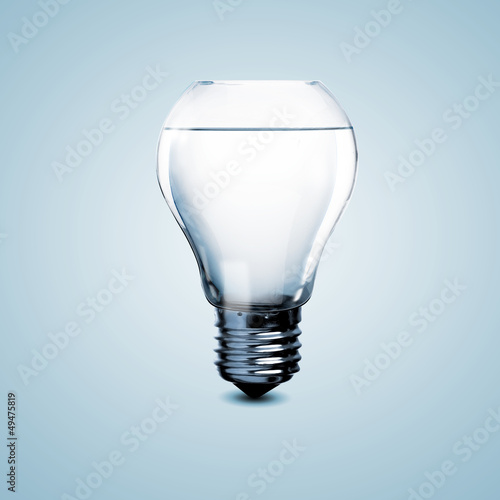 Photo: Electric light bulb with clean water Electric light bulb with clean water