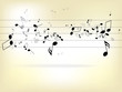 Abstract background with guitar and notes