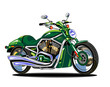 vector isolated green motorcycle