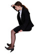 Woman sitting looking down