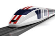 high-speed train on a white background