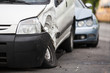 two crashed cars