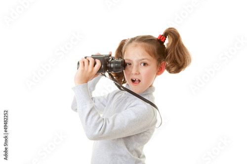 Photo: kid with binoculars kid with binoculars