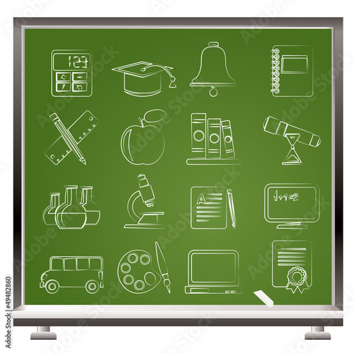Vector: Education and school objects icons - vector icon set Education and school objects icons - vector icon set