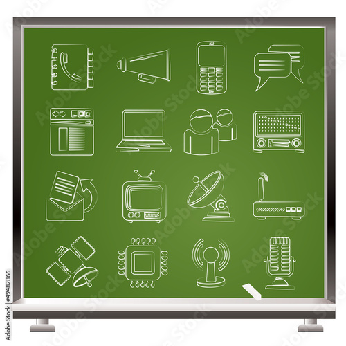 Vector: Communication, connection and technology icons Communication, connection and technology icons
