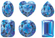 Saphirs : collection de six formes