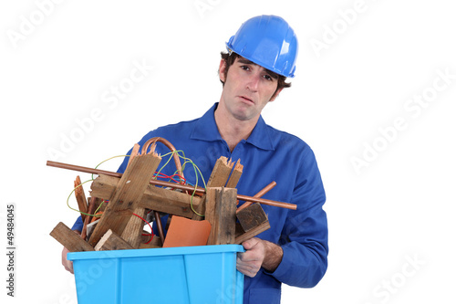 Photo: Unhappy tradesman Unhappy tradesman