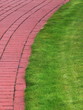 Garden stone path with grass, Brick Sidewalk