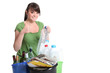 young woman waste sorting