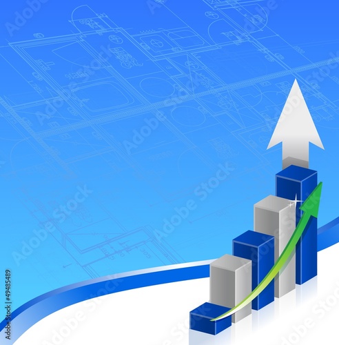 Illustration: Business graph print Business graph print