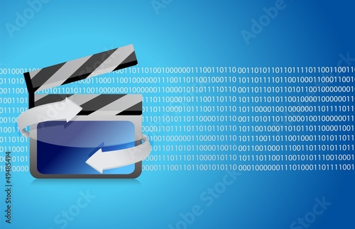 Illustration: Film clap board cinema binary Film clap board cinema binary
