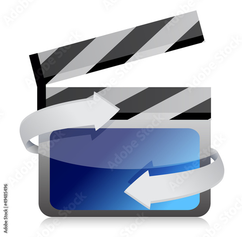 Illustration: Film clap board cinema on the move Film clap board cinema on the move