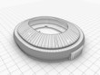sport arena. 3d illustration in wireframe view