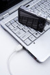 Digital camera plugged with laptop