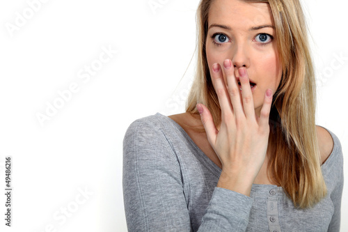 Photo: Surprised blond woman Surprised blond woman
