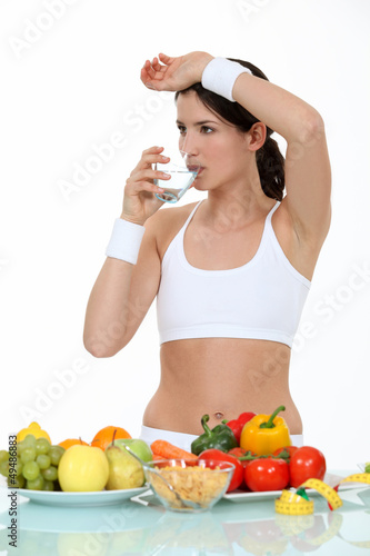Photo: A brunette with a healthy lifestyle. A brunette with a healthy lifestyle.