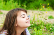 The brunette with a blue butterfly