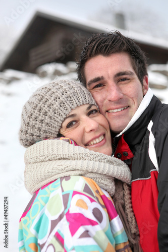 Photo: Couple enjoying their alpine getaway Couple enjoying their alpine getaway