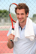 tennis player with racket