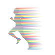 Logo man runs in the wind # Vector