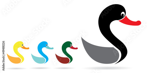 Vector: Vector image of an duck on white background Vector image of an duck on white background