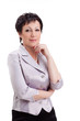 adult businesswoman over white