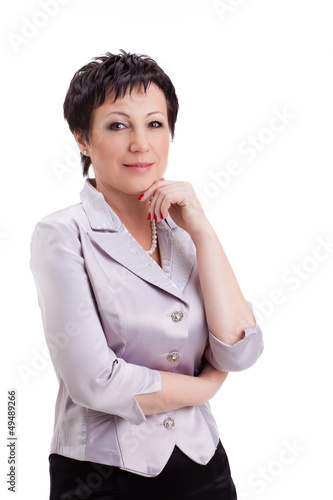 Photo: adult businesswoman over white adult businesswoman over white