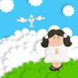 thank you card first communion girl