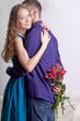 man giving present to his girlfriend