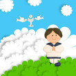 first communion card boy