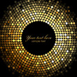 Vector gold disco lights frame