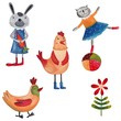 Set of cartoon characters