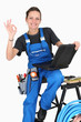 Female plumber giving it the OK