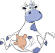 Blue cow. Cartoon