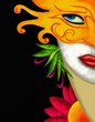 viso di donna con maschera carnevalesca
