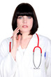Female doctor worried