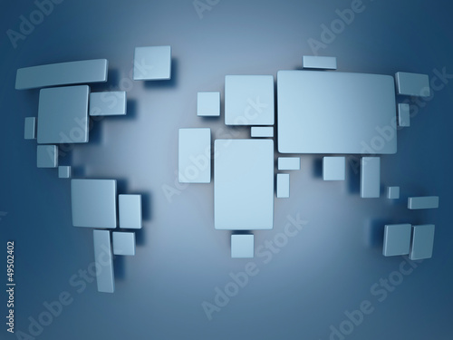 Illustration: abstract simplified world map abstract simplified world map