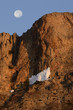 Photo: Moni Hozoviotissis with moon in the morning light Moni Hozoviotissis with moon in the morning light