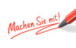 Stift- & Schriftserie: Machen sie mit! rot