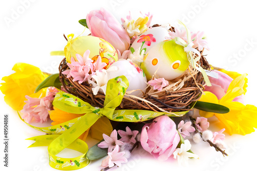 Photo: Easter Eggs in a nest Easter Eggs in a nest