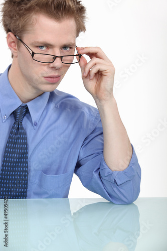 Photo: Middle manager staring Middle manager staring