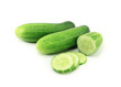 Photo: Cucumber and slices isolated over white background. Cucumber and slices isolated over white background.