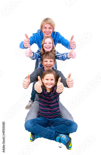 Photo: Teenager als Pyramide Teenager als Pyramide