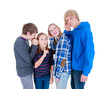 Teenager spielen stille Post