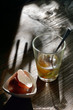 Soft-boiled egg in retro clear glass