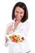 Woman holding fruit