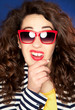 Girl looking with negative expression and disapproval