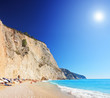 A view of a Porto Katsiki beach on a clear sunny day