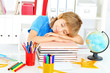 sleeping on books